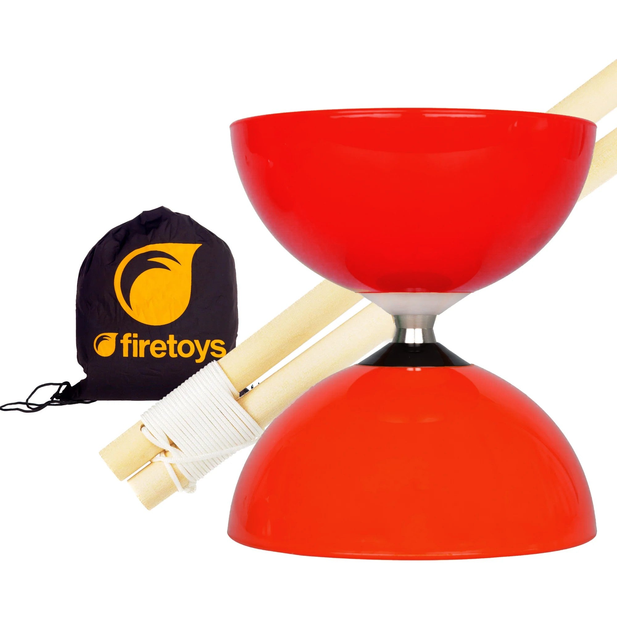 Big Top Bearing Diabolo Set with Wooden Handsticks & Firetoys Bag