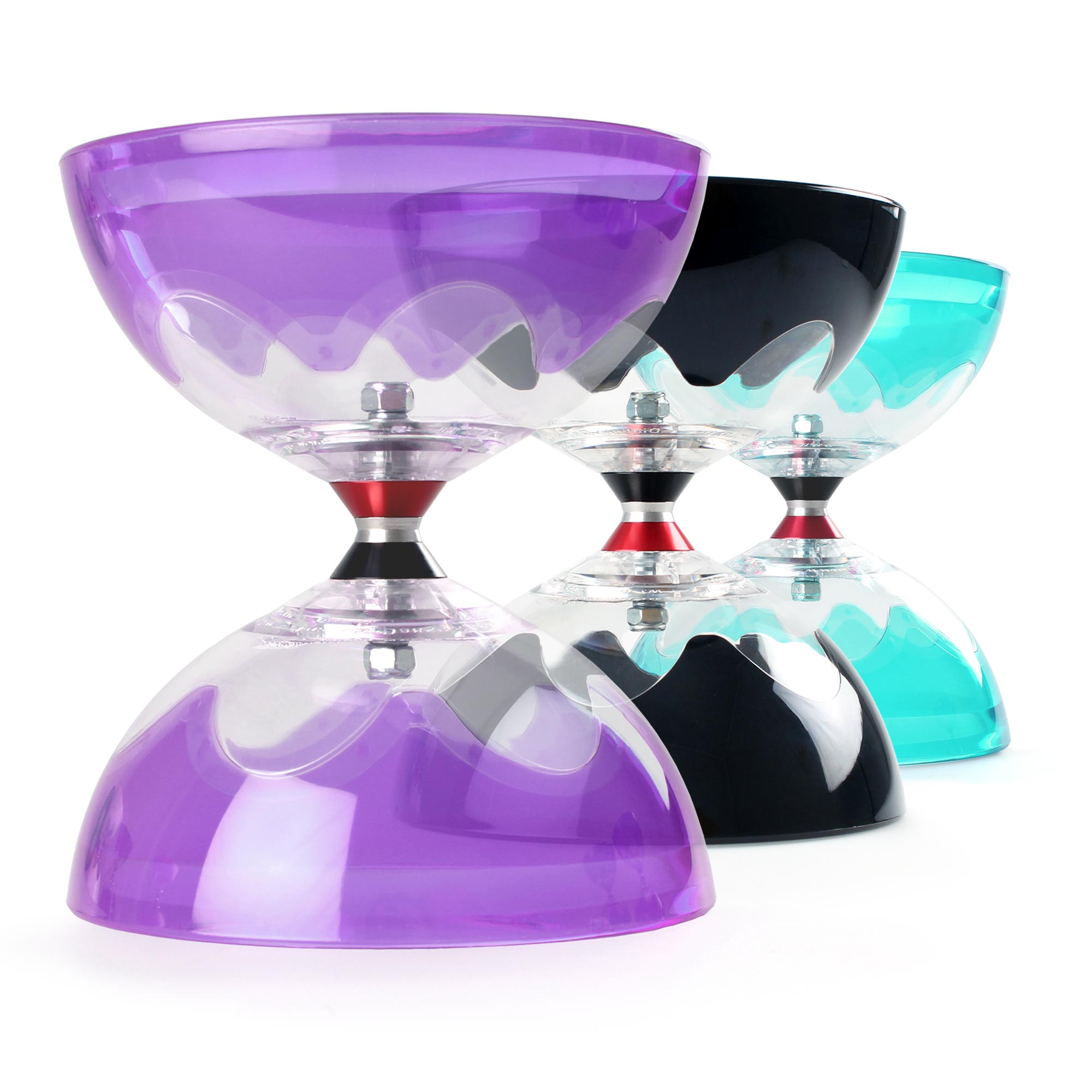 Purple, black and turquoise hyperspin diabolo