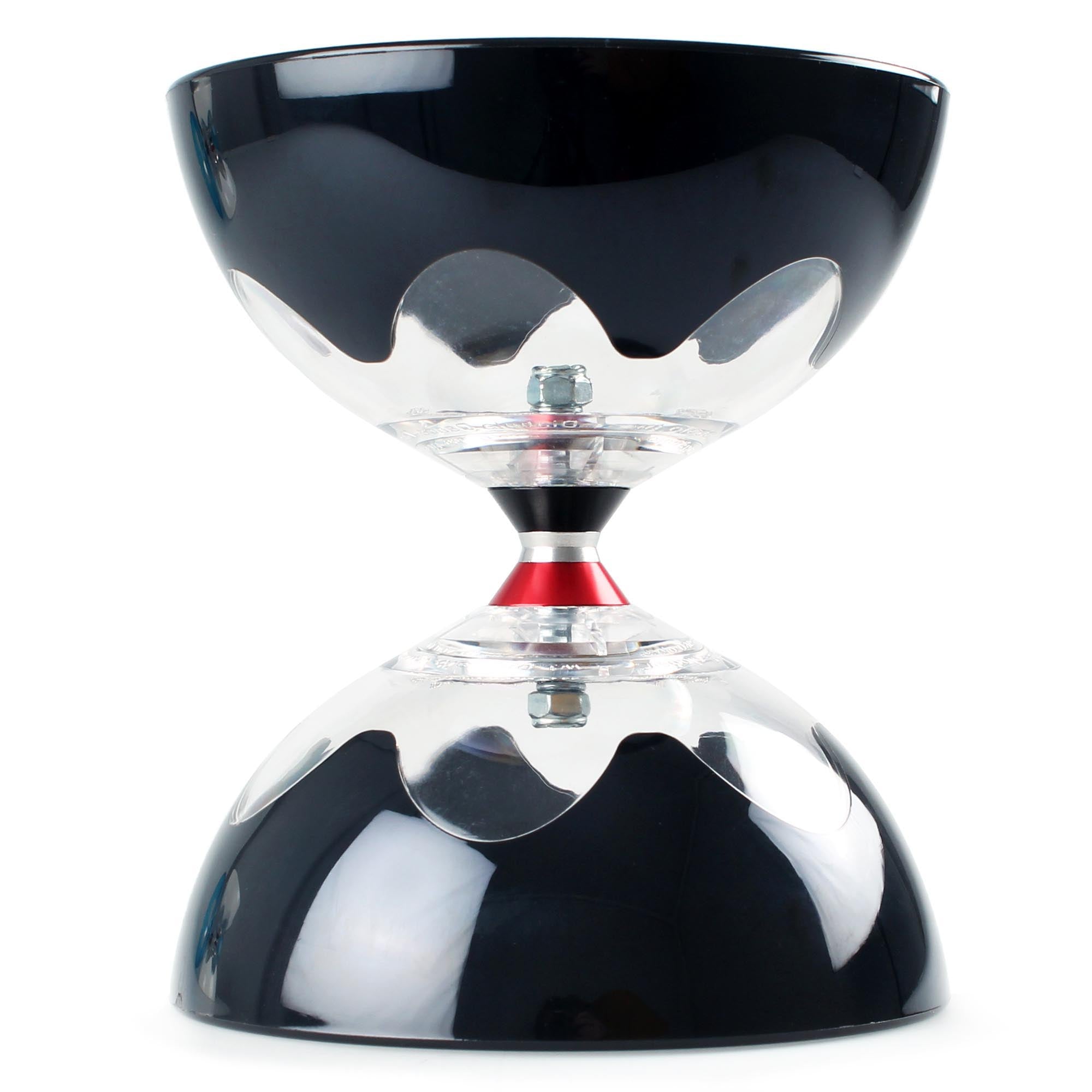 Front view of black hyperspin diabolo