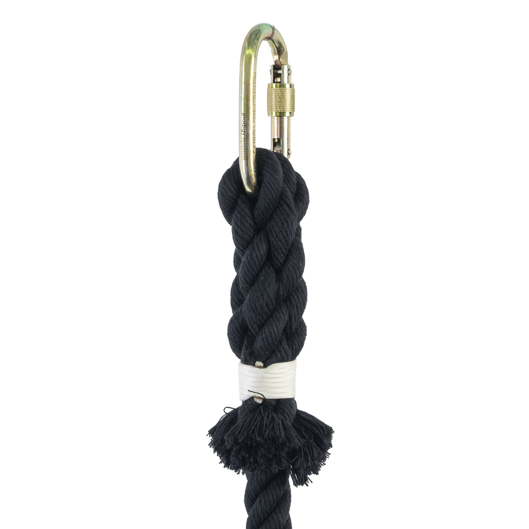 Close up of Dyna-Core Trapeze rope and carabiner 