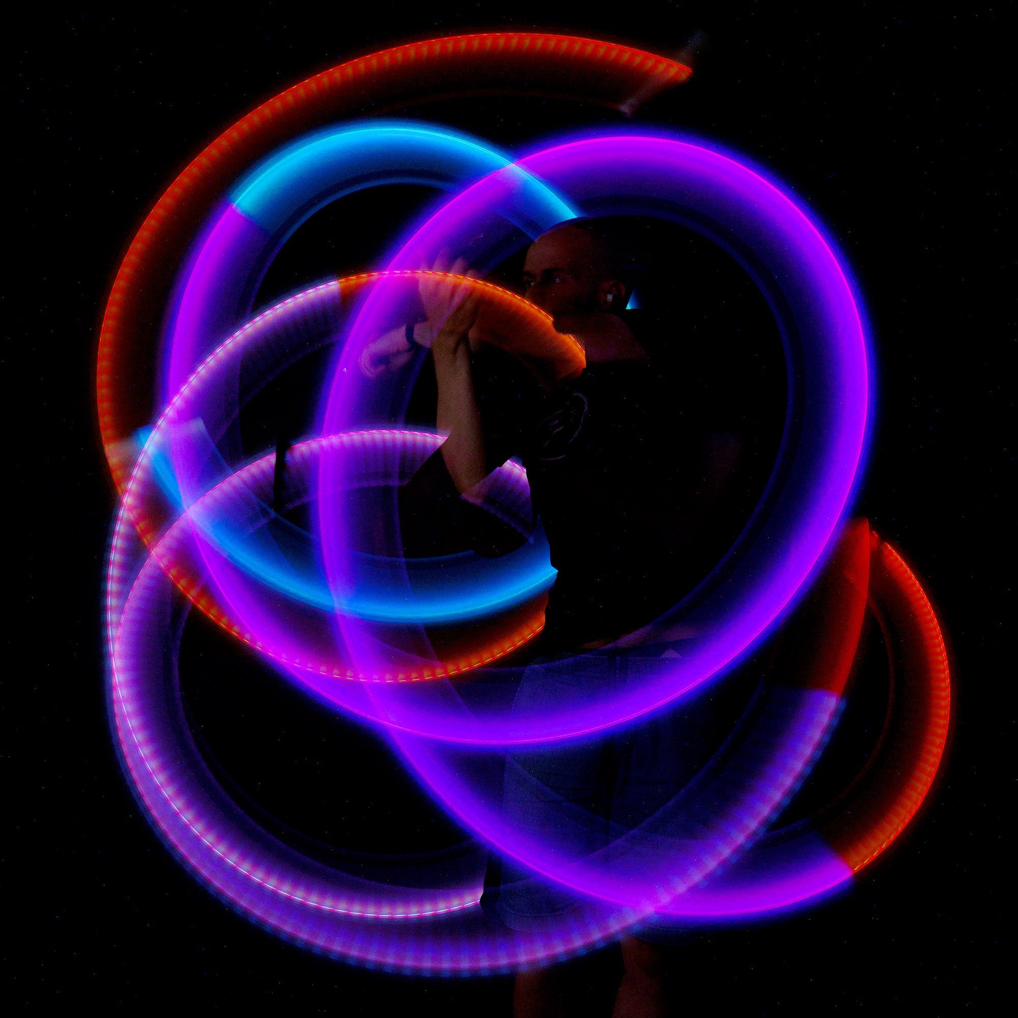 stick poi spinning with light trails