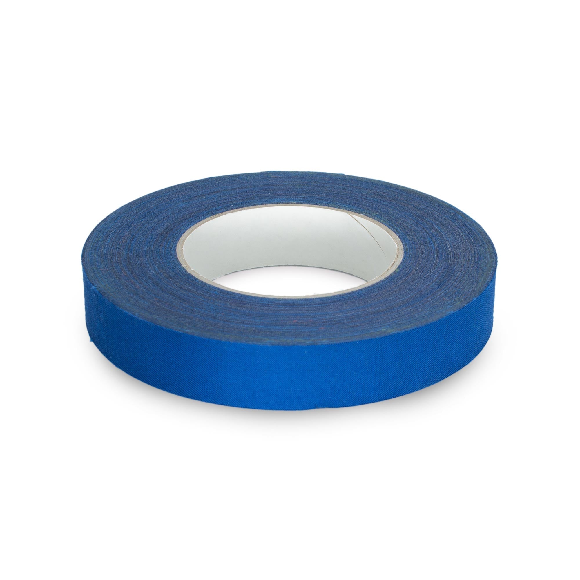 unpackaged roll of blue 2.5cm wide tape