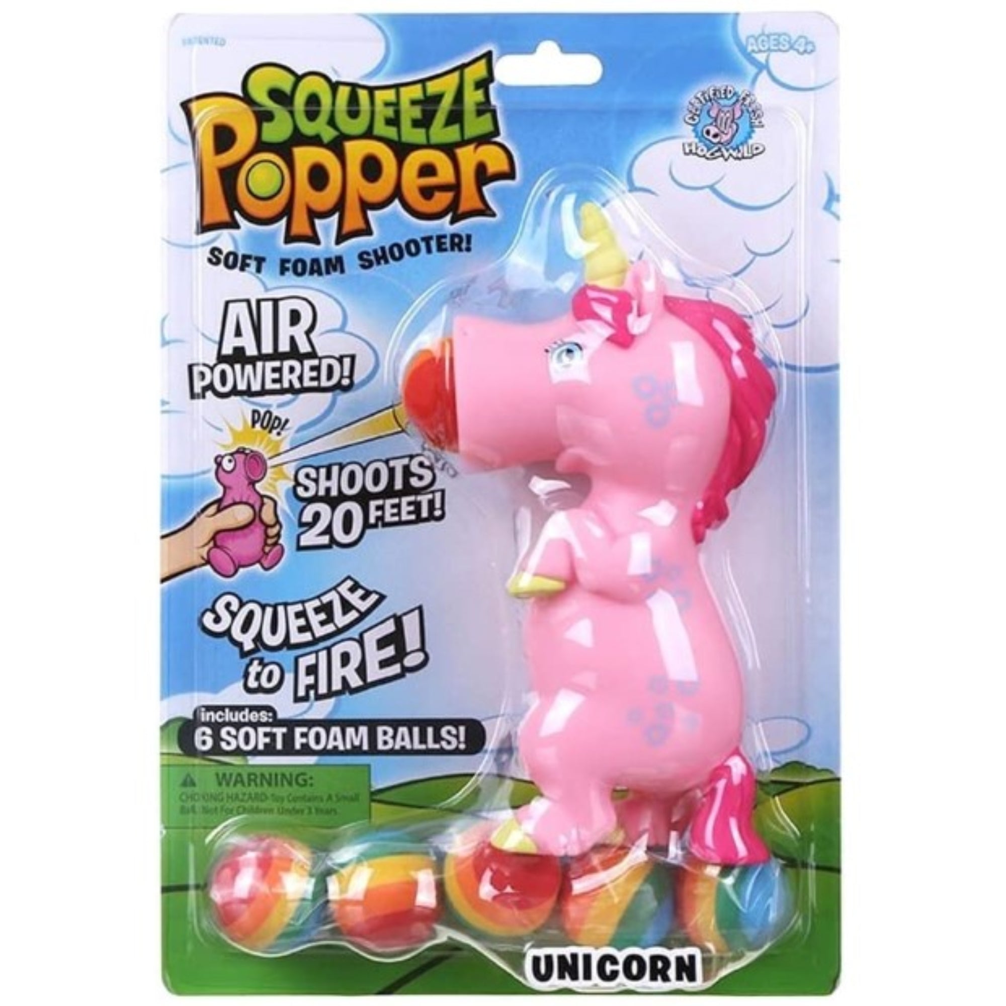 squeeze popper pink unicorn package