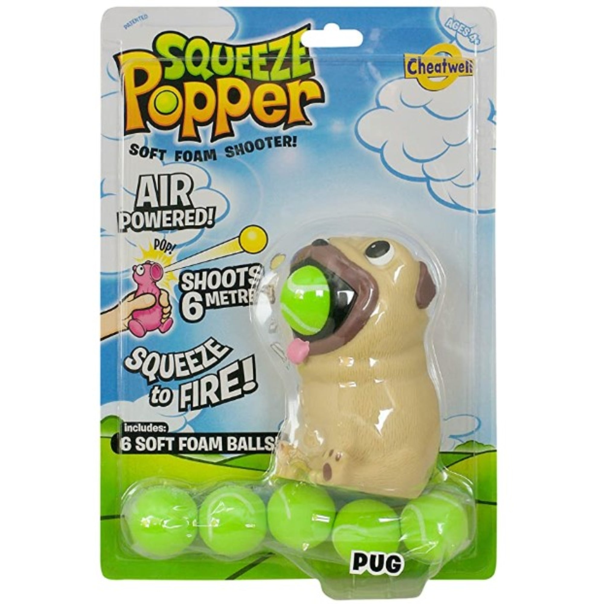 squeeze popper pug package