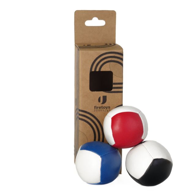 - Set of 3 Balls 3x SPORT PRO 6 Panel LEATHER THUD Juggling Ball Bag 110g 