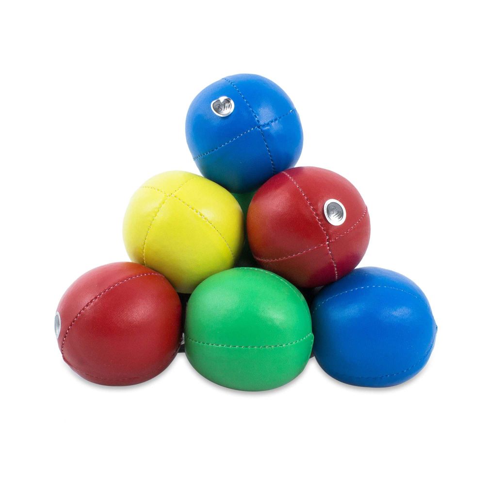Deluxe SUEDE 5x Pro Thud Juggling Balls and a Fabric Travel Bag! Professional Juggling Ball Set of 5 with Mister Babache Ball Juggling Book of tricks Black/Red