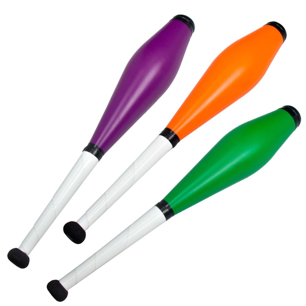 Juggle Dream EURO PRO Juggling Clubs Set of 3 Green/Purple/Red 12 Colour Combos! Flames N Games Travel Bag Great Club Juggling Set For Beginners & Advanced Jugglers! Metallic Deco Trainer Clubs