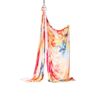 Prodigy Multicoloured Aerial Silk - Vibrant Low Stretch Aerial Silks-10 metres-watercolour splash
